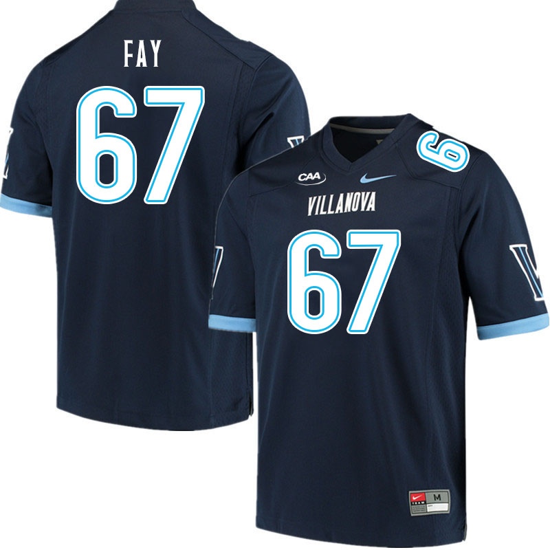Men #67 Kyle Fay Villanova Wildcats College Football Jerseys Stitched Sale-Navy